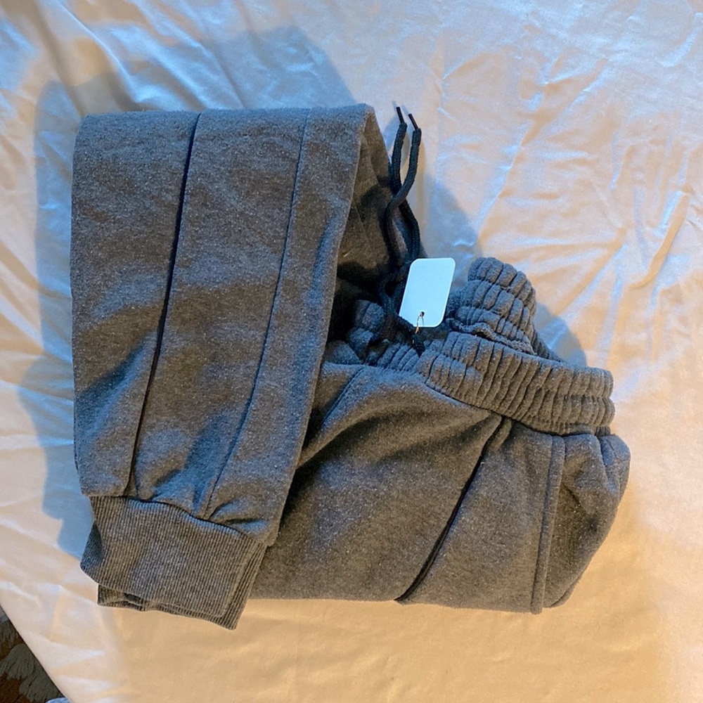 Grey, full length sweatpants